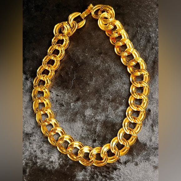 Napier runway 80s statement patent pendant Necklace - Picture 1 of 4